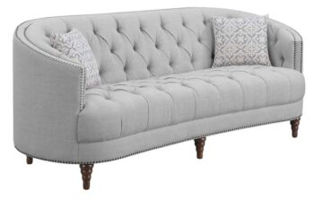 Avonlea Sloped Arm Upholstered Sofa Trim Grey 505641 by Coaster Furniture