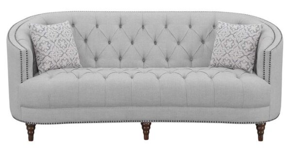 Avonlea Sloped Arm Upholstered Sofa Trim Grey 505641 by Coaster Furniture 11