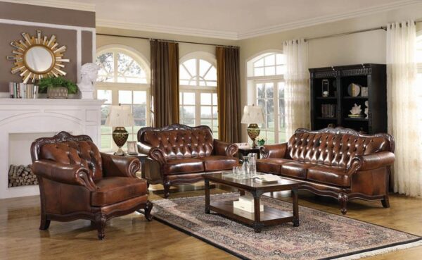 Victoria Rolled Arm Sofa Tri-tone and Brown 500681 by Coaster Furniture 8