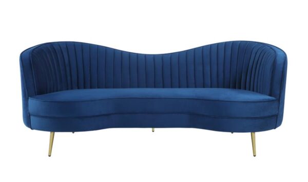 Sophia Upholstered Camel Back Sofa Blue 506861 by Coaster Furniture. 11