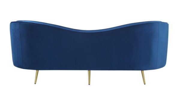 Sophia Upholstered Camel Back Sofa Blue 506861 by Coaster Furniture. 12