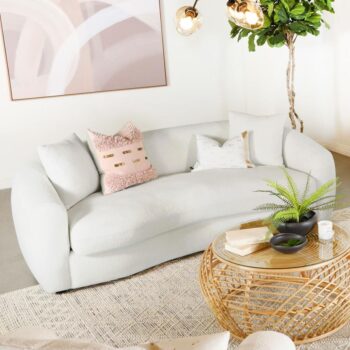 Isabella Upholstered Tight Back Sofa White 509871 by Coaster Furniture