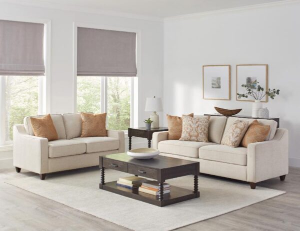 Christine upholstered cushion back sofa beige 552061 by coaster furniture. 7
