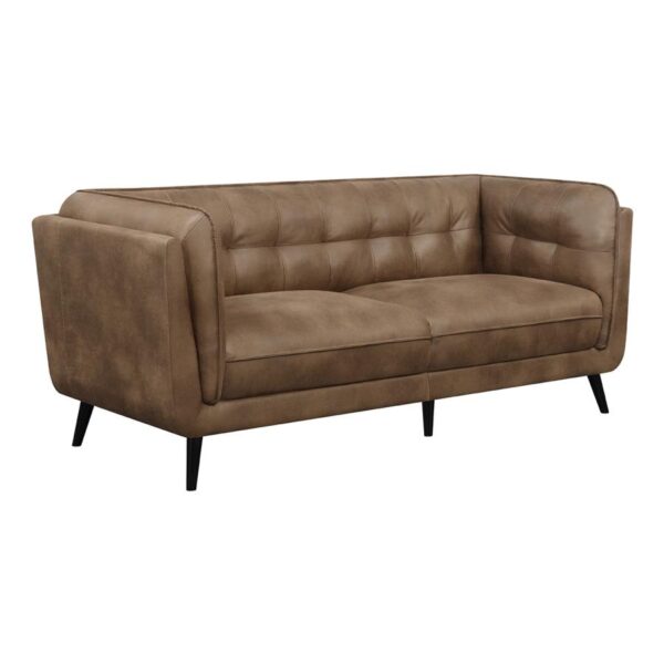 Thatcher upholstered button tufted sofa brown 509421 by coaster furniture 11