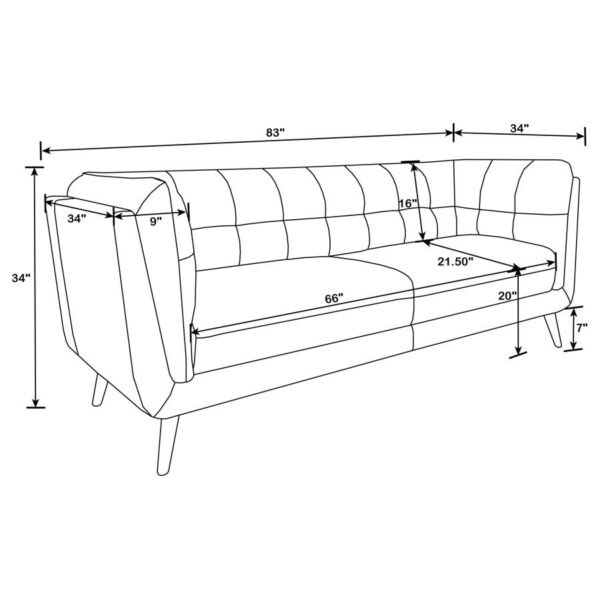 Thatcher upholstered button tufted sofa brown 509421 by coaster furniture 18