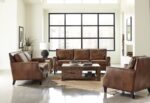 Leaton upholstered recessed arms sofa brown sugar 509441 by coaster furniture 23