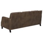 Leaton upholstered recessed arms sofa brown sugar 509441 by coaster furniture 27