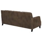 Leaton upholstered recessed arms sofa brown sugar 509441 by coaster furniture 28