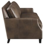 Leaton upholstered recessed arms sofa brown sugar 509441 by coaster furniture 29