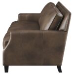 Leaton upholstered recessed arms sofa brown sugar 509441 by coaster furniture 30