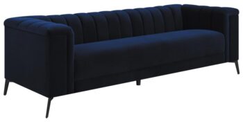 Chalet tuxedo arm sofa blue 509211 by coaster furniture
