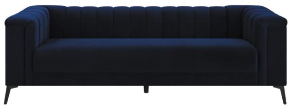 Chalet tuxedo arm sofa blue 509211 by coaster furniture 11