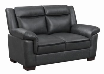 Arabella Pillow Top Upholstered Loveseat Gray 506592 by Coaster Furniture