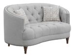 Avonlea Sloped Arm Upholstered Loveseat Trim Gray 505642 by Coaster Furniture 17