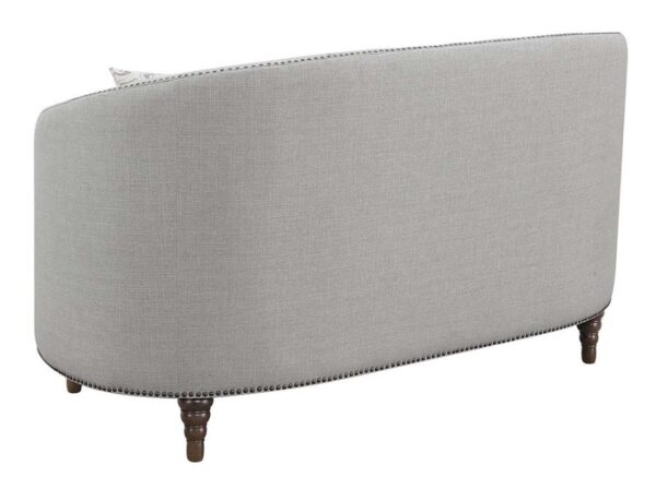 Avonlea Sloped Arm Upholstered Loveseat Trim Gray 505642 by Coaster Furniture 11