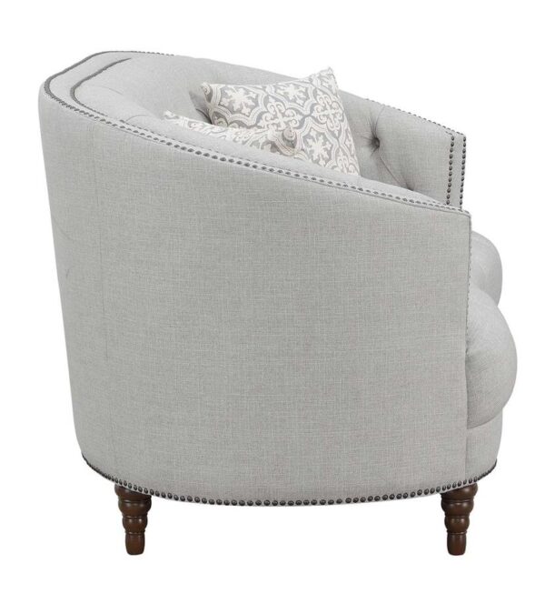 Avonlea Sloped Arm Upholstered Loveseat Trim Gray 505642 by Coaster Furniture 12