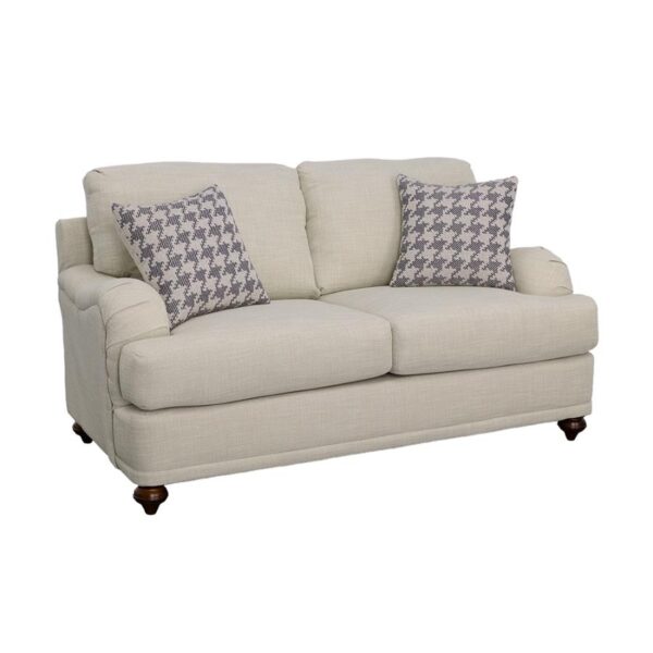 Glenn Recessed Arms Loveseat Light Grey 511092 by Coaster Furniture 15