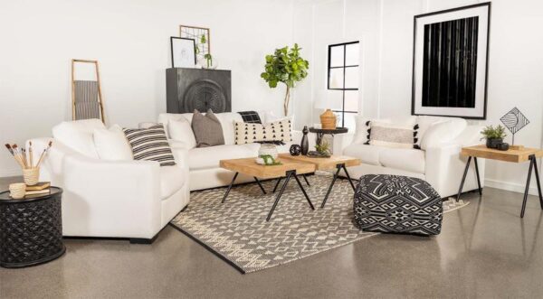 Ashlyn Upholstered Sloped Arms Loveseat White 509892 by Coaster Furniture 8