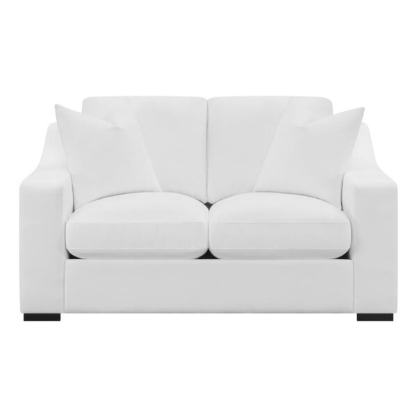 Ashlyn Upholstered Sloped Arms Loveseat White 509892 by Coaster Furniture 7