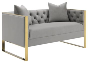 Eastbrook Tufted Back Loveseat Gray 509112 by Coaster Furniture