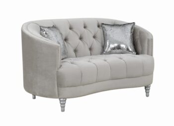 Avonlea Sloped Arm Tufted Loveseat Gray 508462 by Coaster Furniture