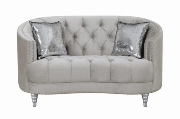 Avonlea Sloped Arm Tufted Loveseat Gray 508462 by Coaster Furniture 14