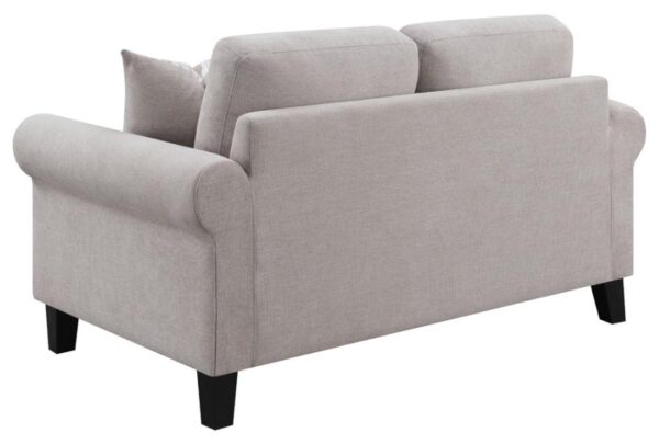 Nadine Upholstered Round Arm Loveseat Oatmeal 509782 by Coaster Furniture 8