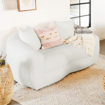 Isabella Upholstered Tight Back Loveseat White 509872 by Coaster Furniture