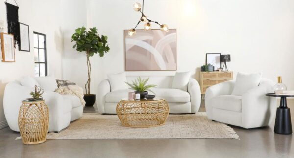 Isabella Upholstered Tight Back Loveseat White 509872 by Coaster Furniture 20