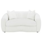 Isabella Upholstered Tight Back Loveseat White 509872 by Coaster Furniture 27