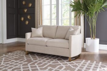 Corliss Upholstered Arched Arms Loveseat Beige 508822 by Coaster Furniture