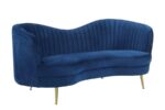 Sophia Upholstered Camel Back Loveseat Blue 506862 by Coaster Furniture 17