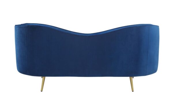 Sophia Upholstered Camel Back Loveseat Blue 506862 by Coaster Furniture 14