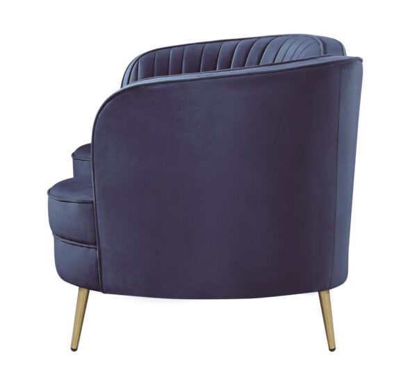 Sophia Upholstered Camel Back Loveseat Blue 506862 by Coaster Furniture 15