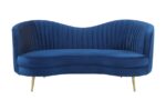 Sophia Upholstered Camel Back Loveseat Blue 506862 by Coaster Furniture 23