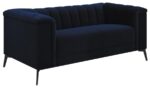 Chalet Tuxedo Arm Loveseat Blue 509212 by Coaster Furniture 13