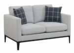 Apperson Cushioned Back Loveseat Light Grey 508682 by Coaster Furniture 13