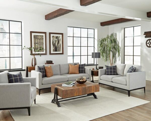Apperson Cushioned Back Loveseat Light Grey 508682 by Coaster Furniture 9