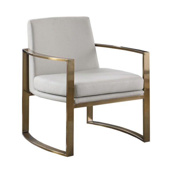 Concave Metal Arm Accent Chair Cream and Bronze 903048 by Coaster Furniture 7