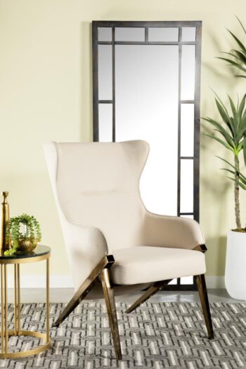Walker Upholstered Accent Chair Cream and Bronze 903052 by Coaster Furniture