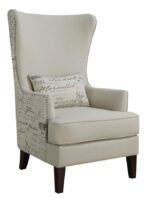 Curved Arm High Back Accent Chair Cream 904047 by Coaster Furniture Accent Chairs Mobilia Cleopatra 20 Curved Arm High Back Accent Chair Cream 904047 by Coaster Furniture 20