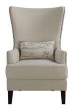 Curved Arm High Back Accent Chair Cream 904047 by Coaster Furniture Accent Chairs Mobilia Cleopatra 26 Curved Arm High Back Accent Chair Cream 904047 by Coaster Furniture 26