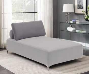 Upholstered Accent Chaise with Removable Pillow Gray 509060 by Coaster Furniture