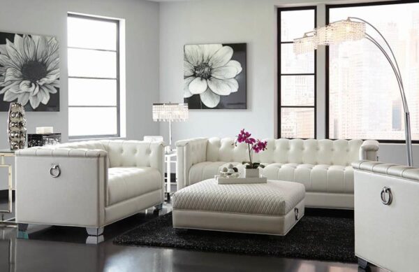 Chaviano Tufted Upholstered Chair Pearl White 505393 by Coaster Furniture 9