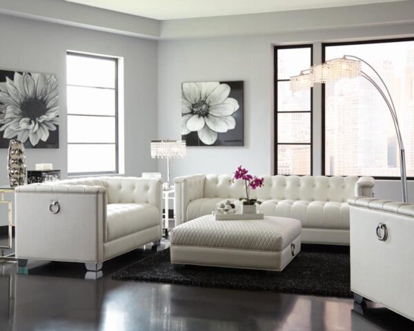 Chaviano Tufted Upholstered Chair Pearl White 505393 by Coaster Furniture 11
