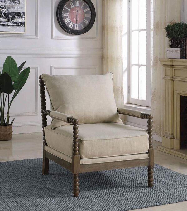 Cushion Back Accent Chair Oatmeal and Natural 905362 by Coaster Furniture 13