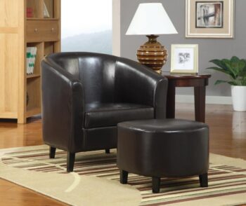 Upholstered Accent Chair with Ottoman Dark Brown 900240 by Coaster Furniture. 7