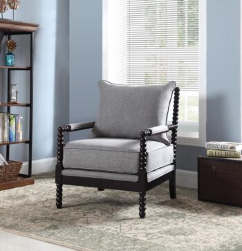 Cushion Back Accent Chair Gray and Black 903824 by Coaster Furniture