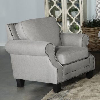 Sheldon Upholstered Chair with Rolled Arms Gray 506873 by Coaster Furniture