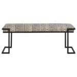 Upholstered Accent Bench Black and White 914142 by Coaster Furniture Accent Chairs Mobilia Cleopatra 21 Upholstered Accent Bench Black and White 914142 by Coaster Furniture 21